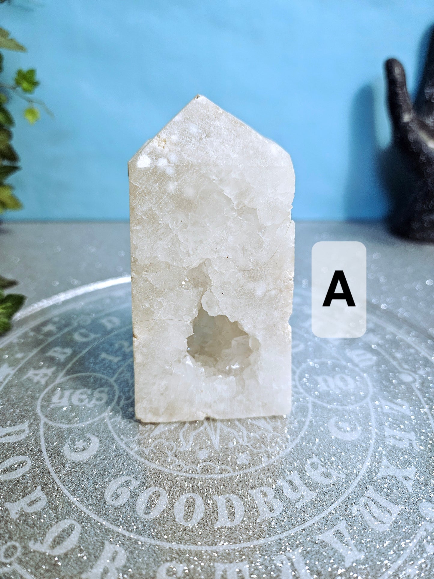 Snow Quartz Geode Obelisk (Small)