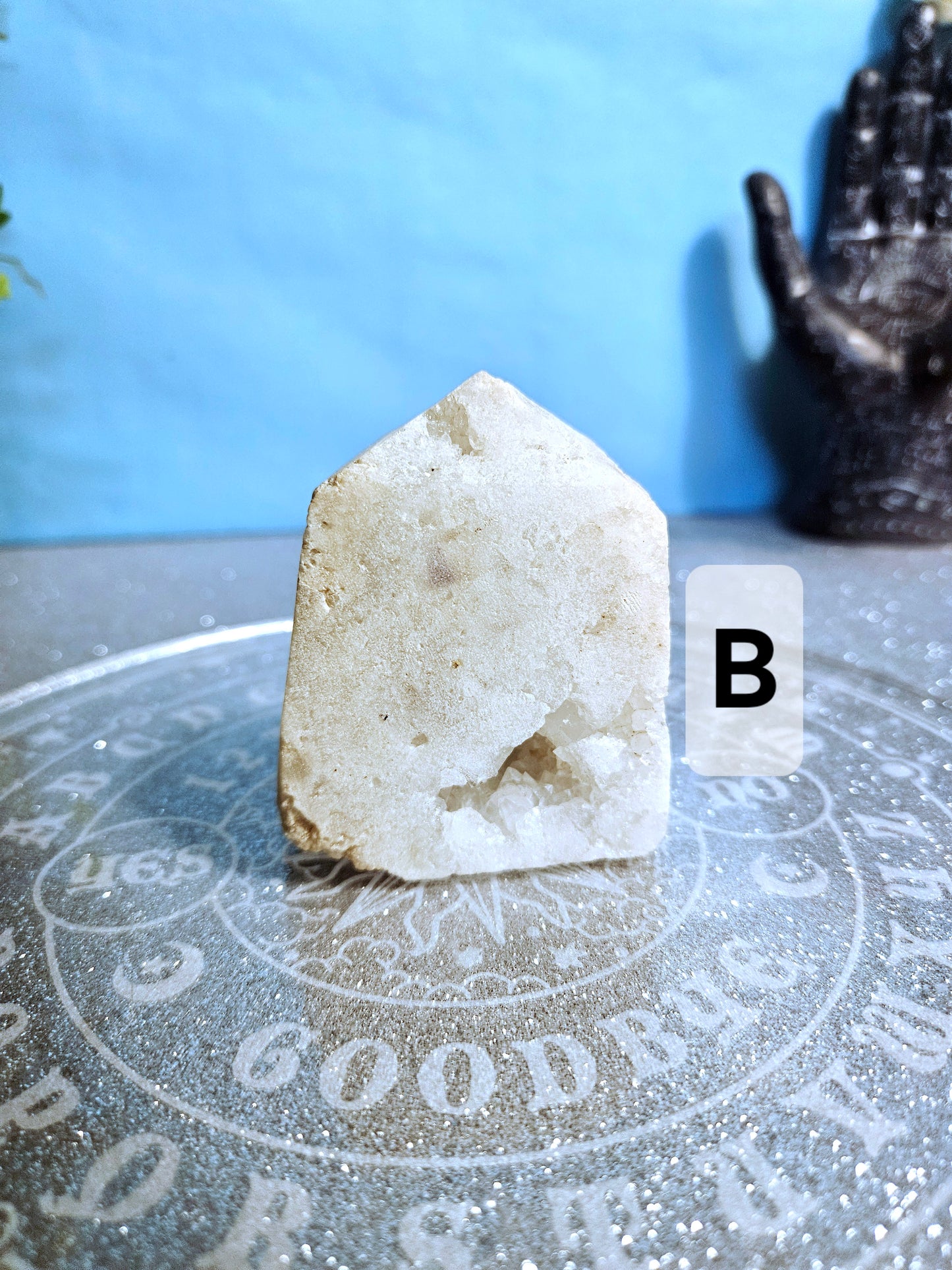 Snow Quartz Geode Obelisk (Small)