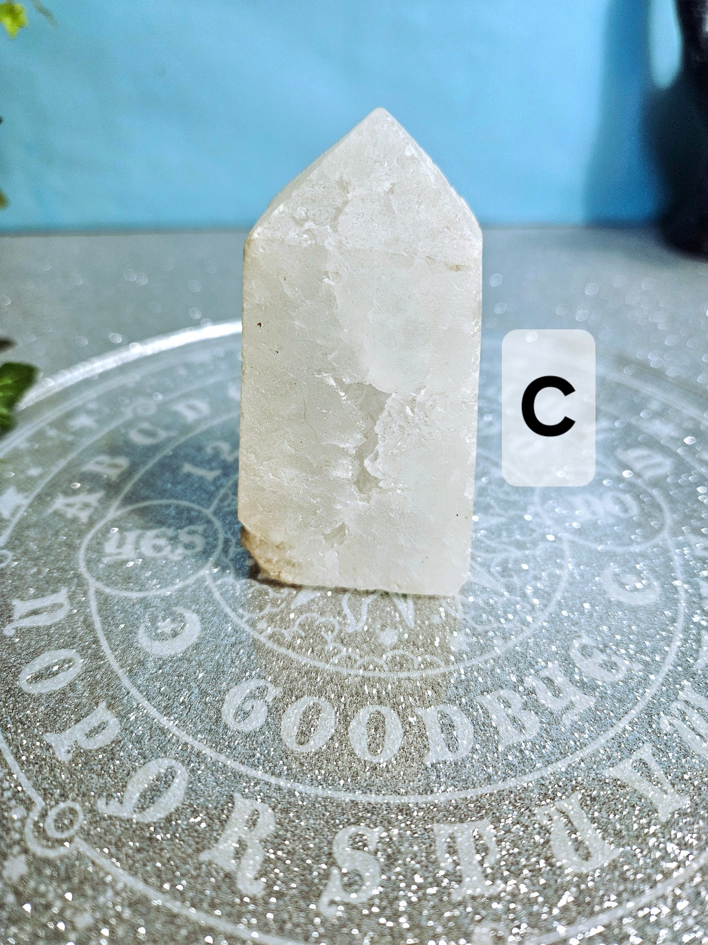 Snow Quartz Geode Obelisk (Small)