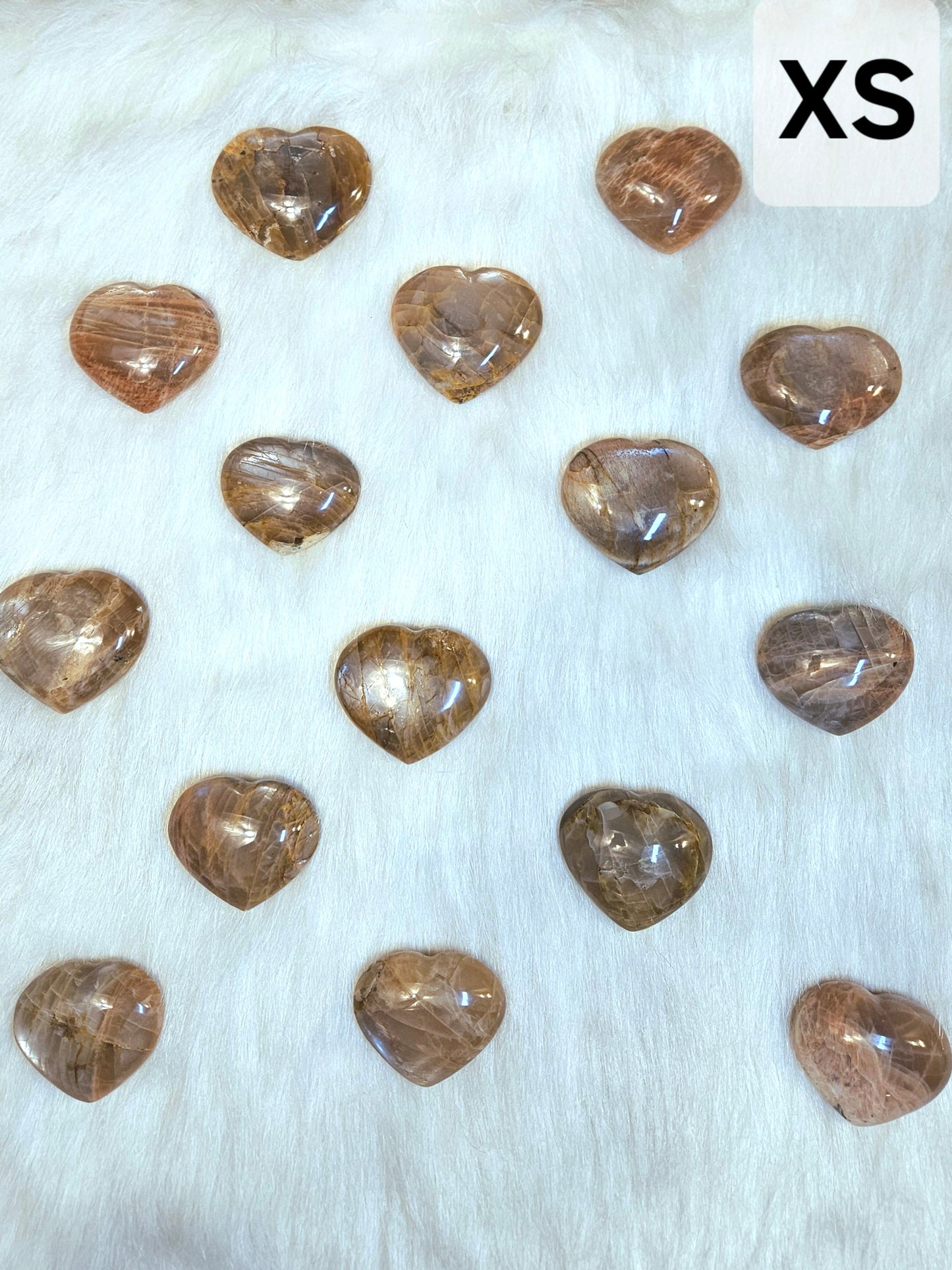 Peach Moonstone Hearts