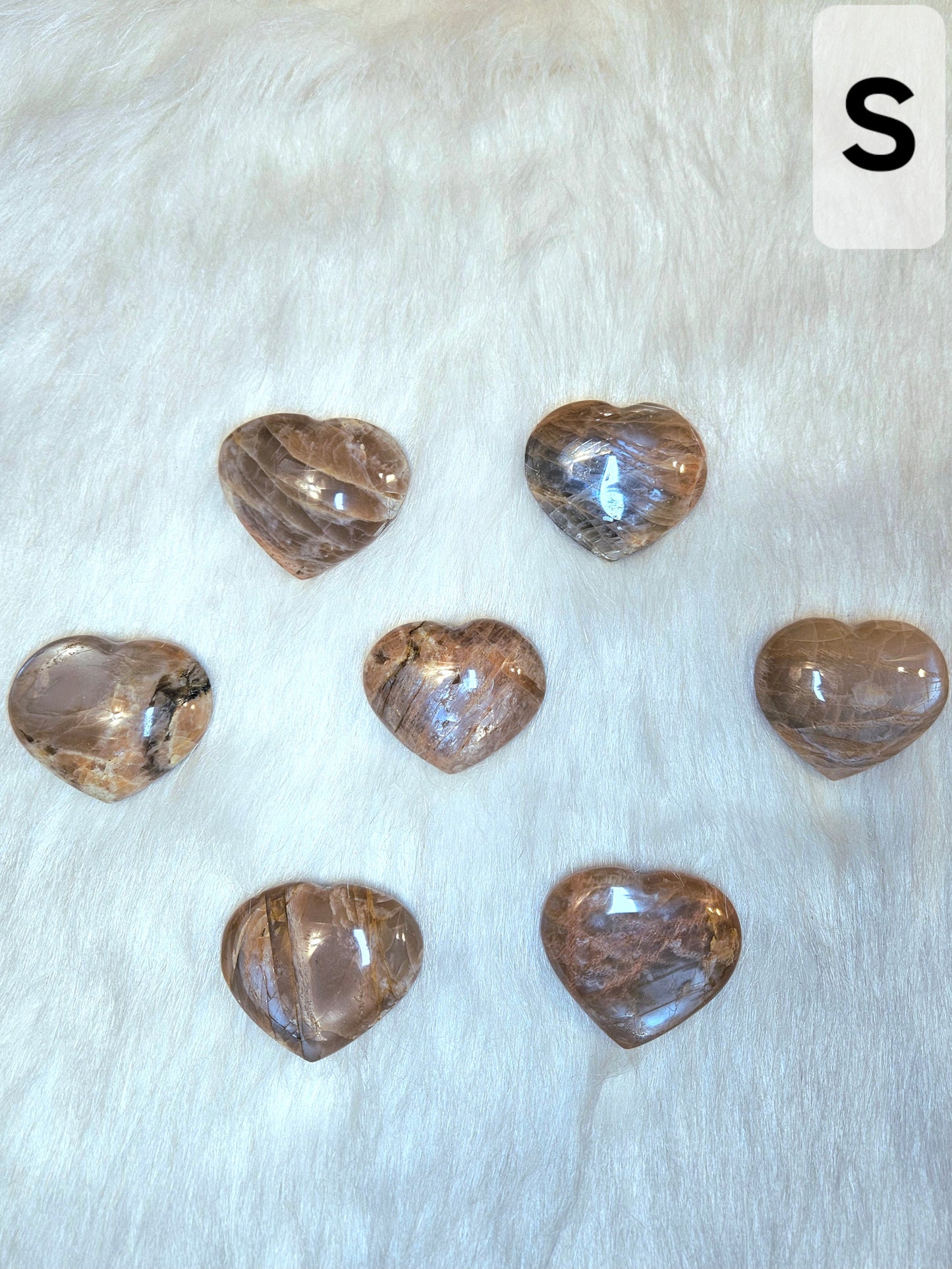 Peach Moonstone Hearts