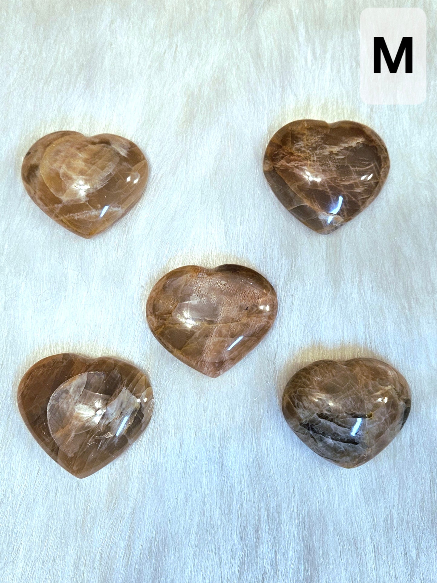 Peach Moonstone Hearts