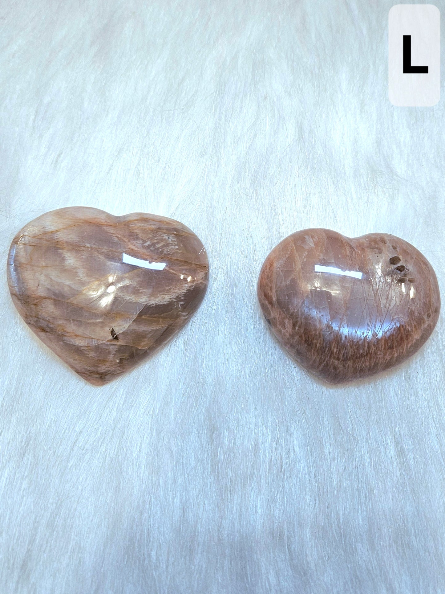 Peach Moonstone Hearts