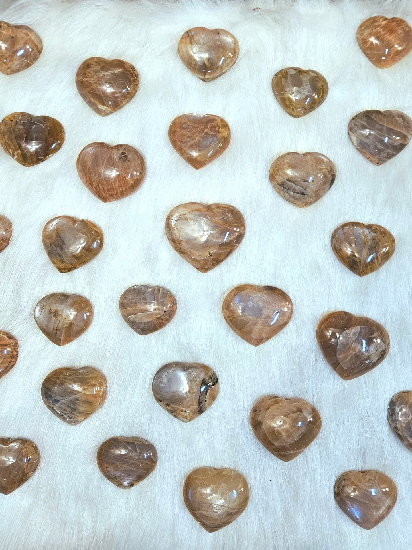 Peach Moonstone Hearts