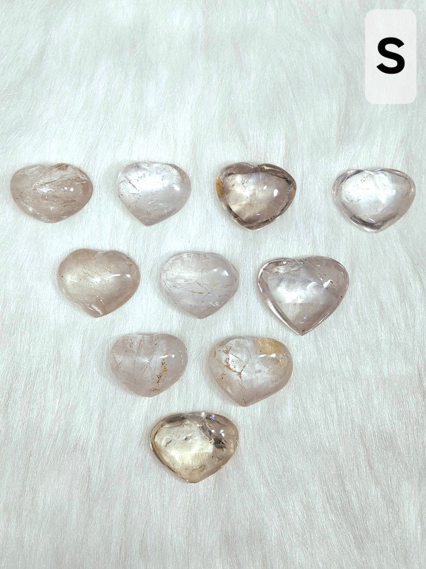 Clear Quartz Hearts