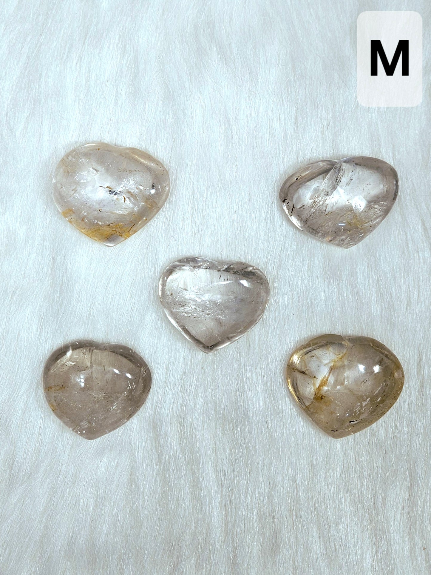 Clear Quartz Hearts