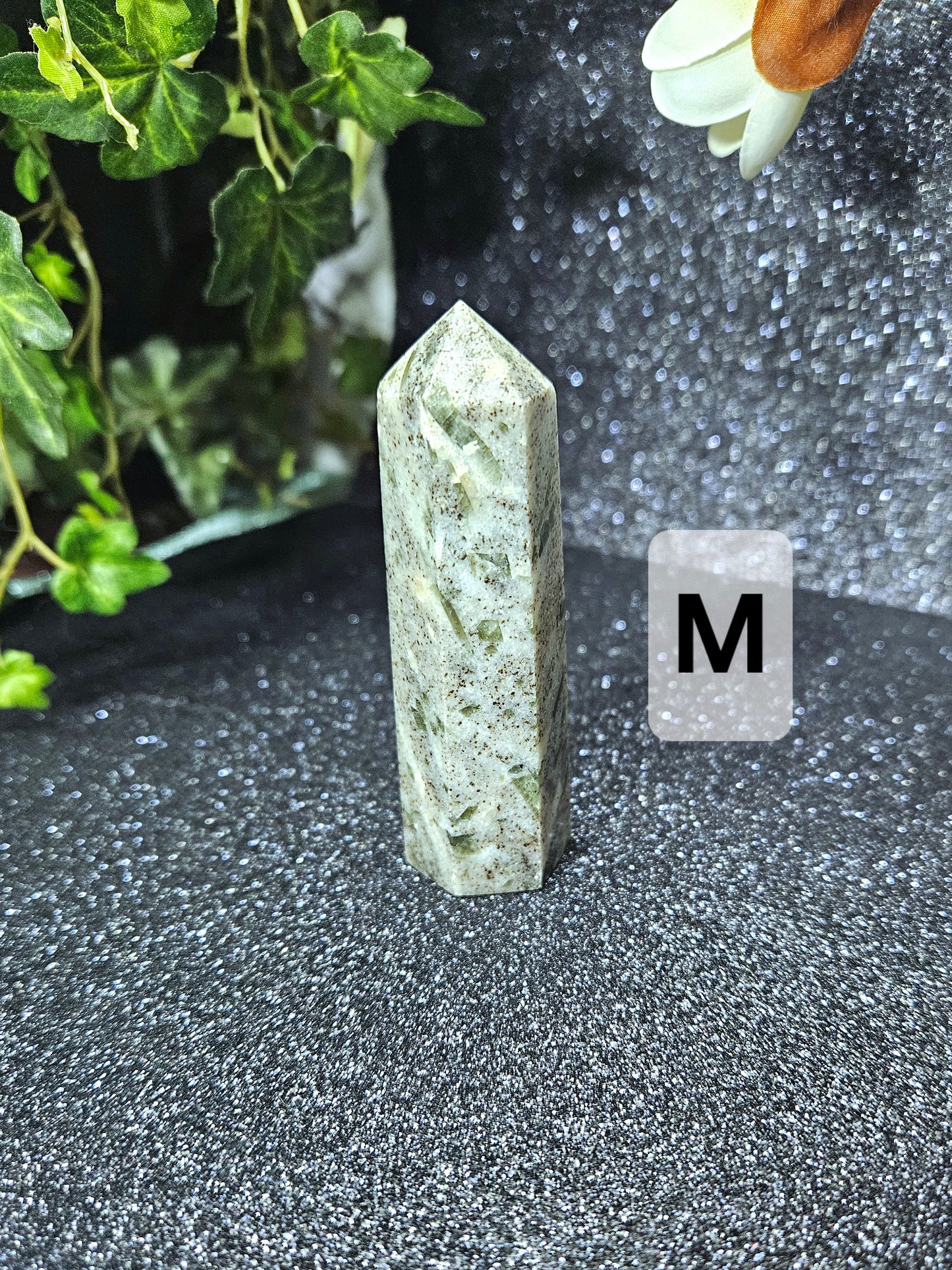 Green Tourmaline in Quarts Points