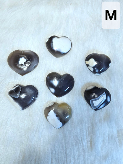 Orca Agate Hearts