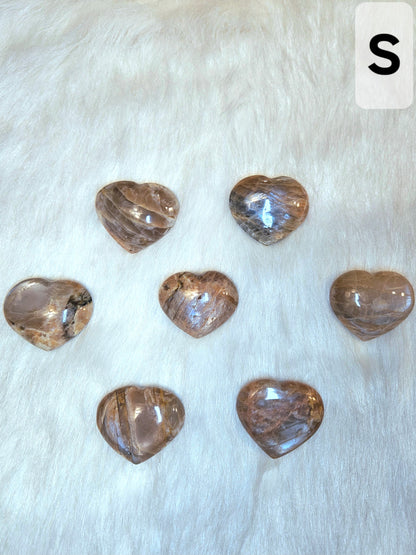 Peach Moonstone Hearts