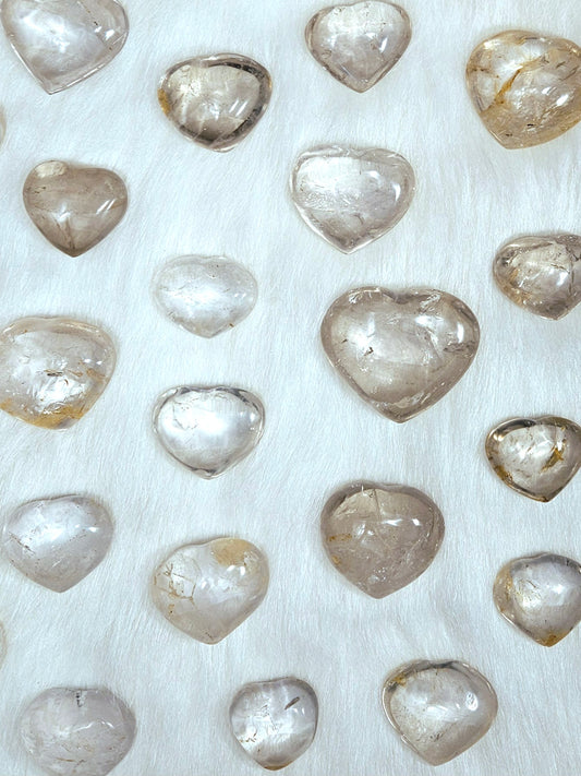 Clear Quartz Hearts