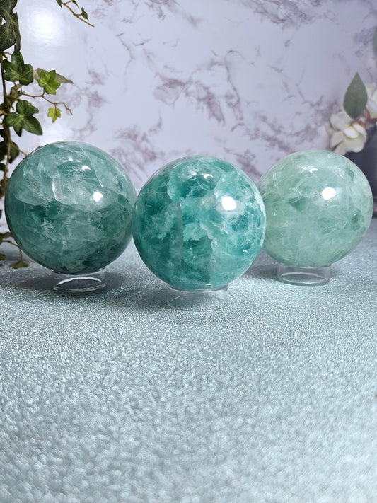 Green Fluorite Spheres