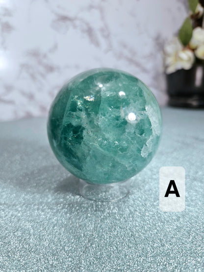 Green Fluorite Spheres