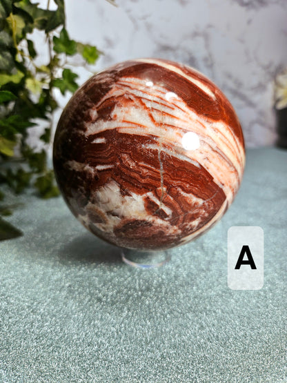 Red Banded Calcite Spheres