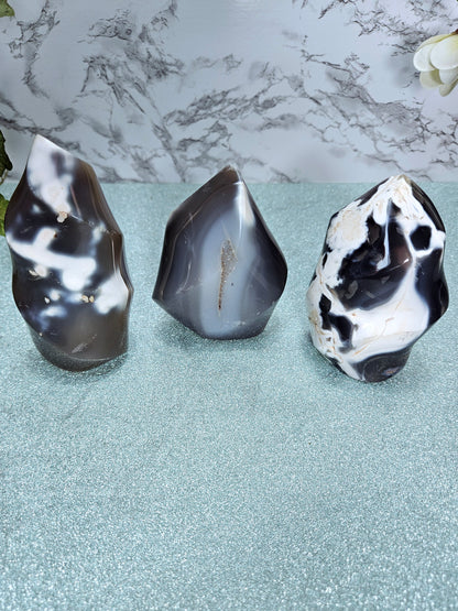 Orca Agate Flames