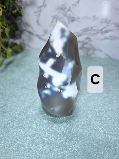 Orca Agate Flames